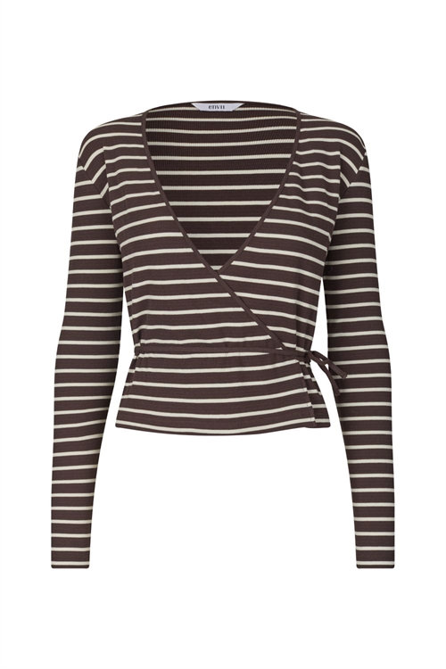 ENALLY LS WRAP TEE MOONSTRUCK/CHOKOLADE